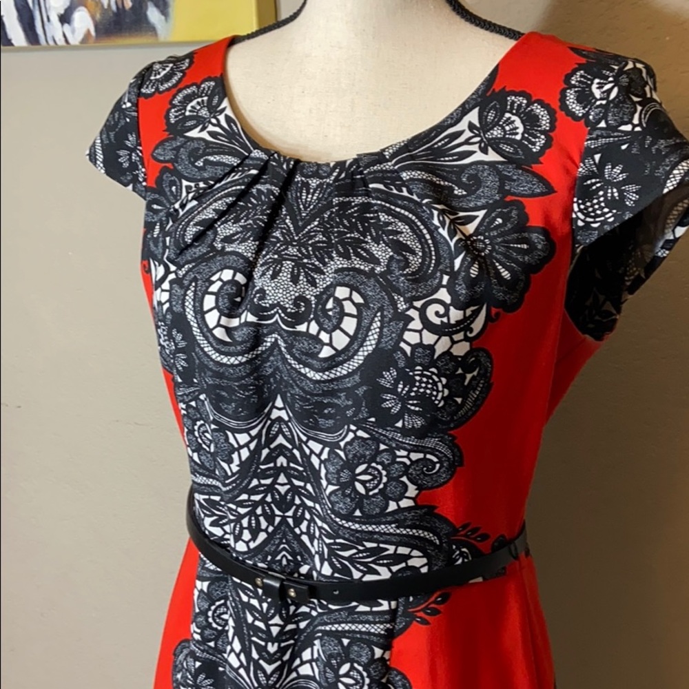 Red and Black Dress. Shelby & Palmer. Size 8.